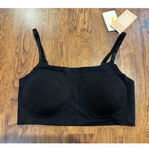 True & Co Women's True Body Scoop Neck Bralette Black Size XL NWT Adjustable